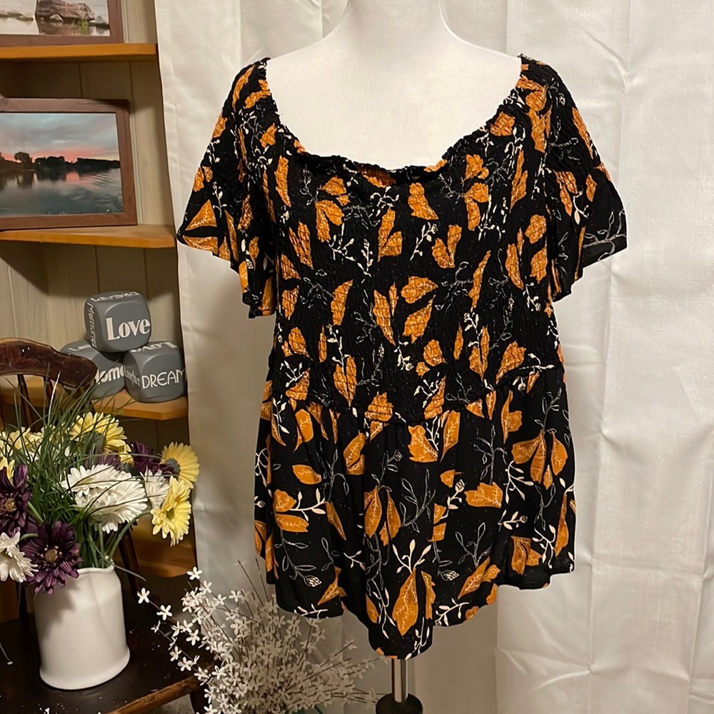 Maurice’s Rouched Peplum Top